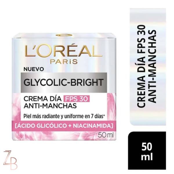 Loreal París Glycolic Bright Día 50 Ml