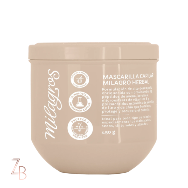 MILAGROS  Mascarilla Capilar Milagro Herbal (450ml)